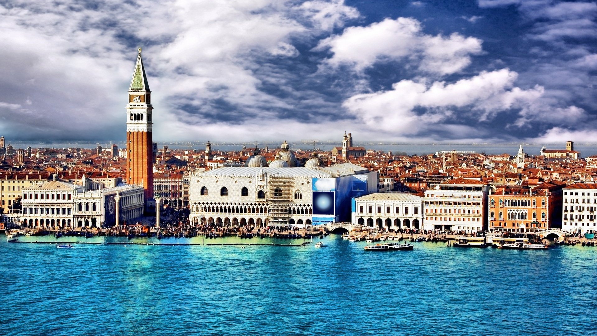 italia venezia acqua cielo nuvole città edifici