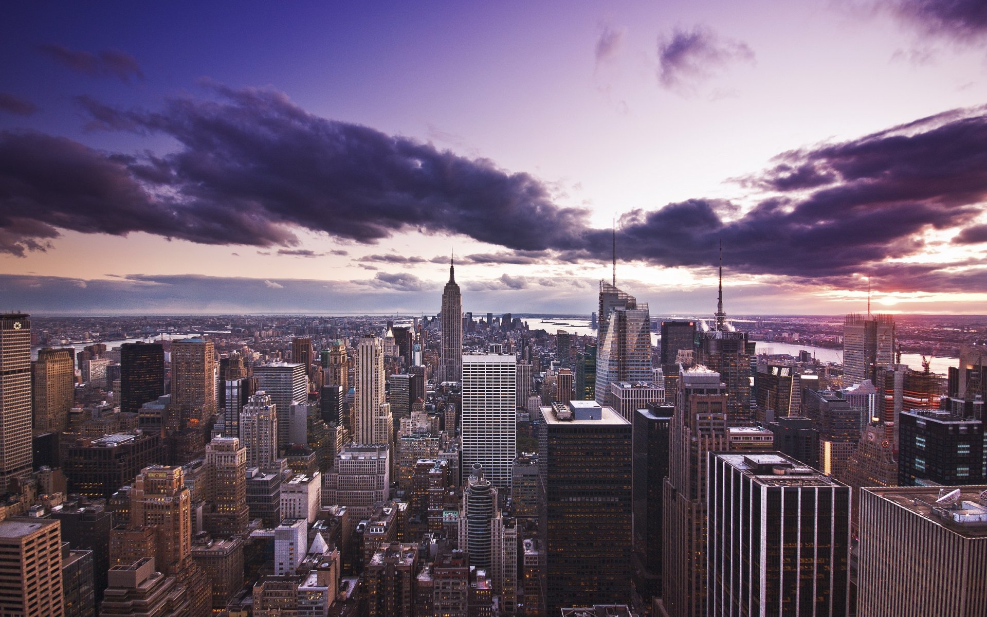 städte häuser abend dämmerung abendstadt wolken himmel usa new york usa bilder von städten