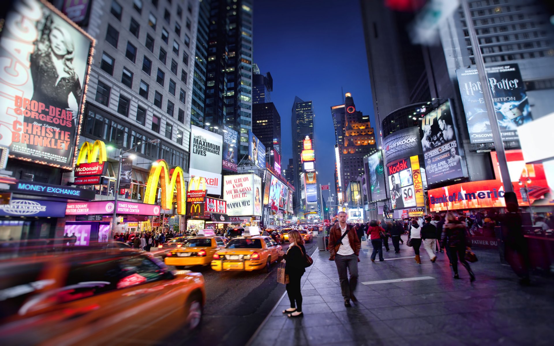 new york états-unis down on broadway times square nuit