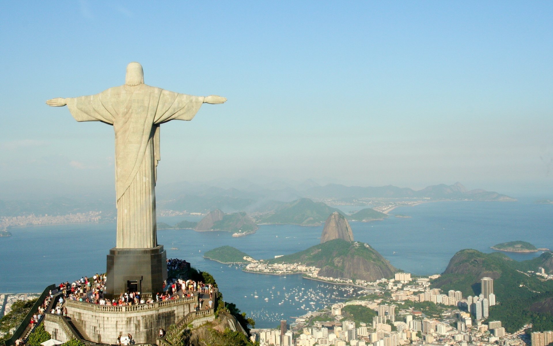 statua chrystusa zbawiciela rio de janeiro cristo redentor rio de janeiro brazylia wspaniały widok niebo panorama