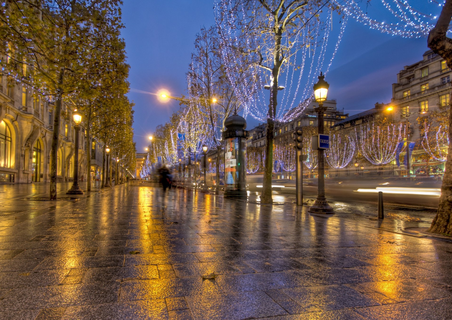 paris france street road lights wallpaper