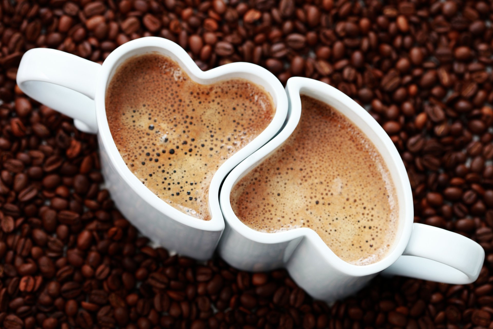 cup heart coffee grain foam drink