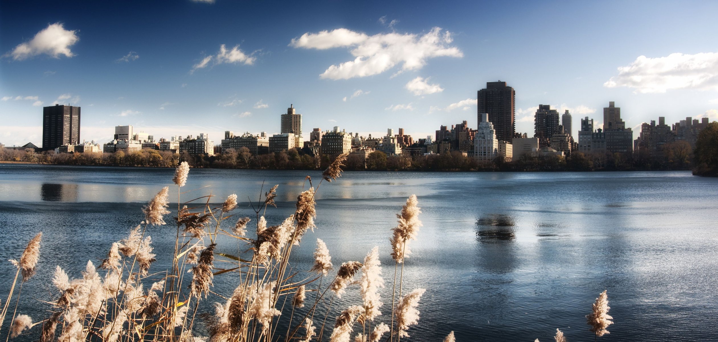 new york central park lac eau ciel bâtiments états-unis