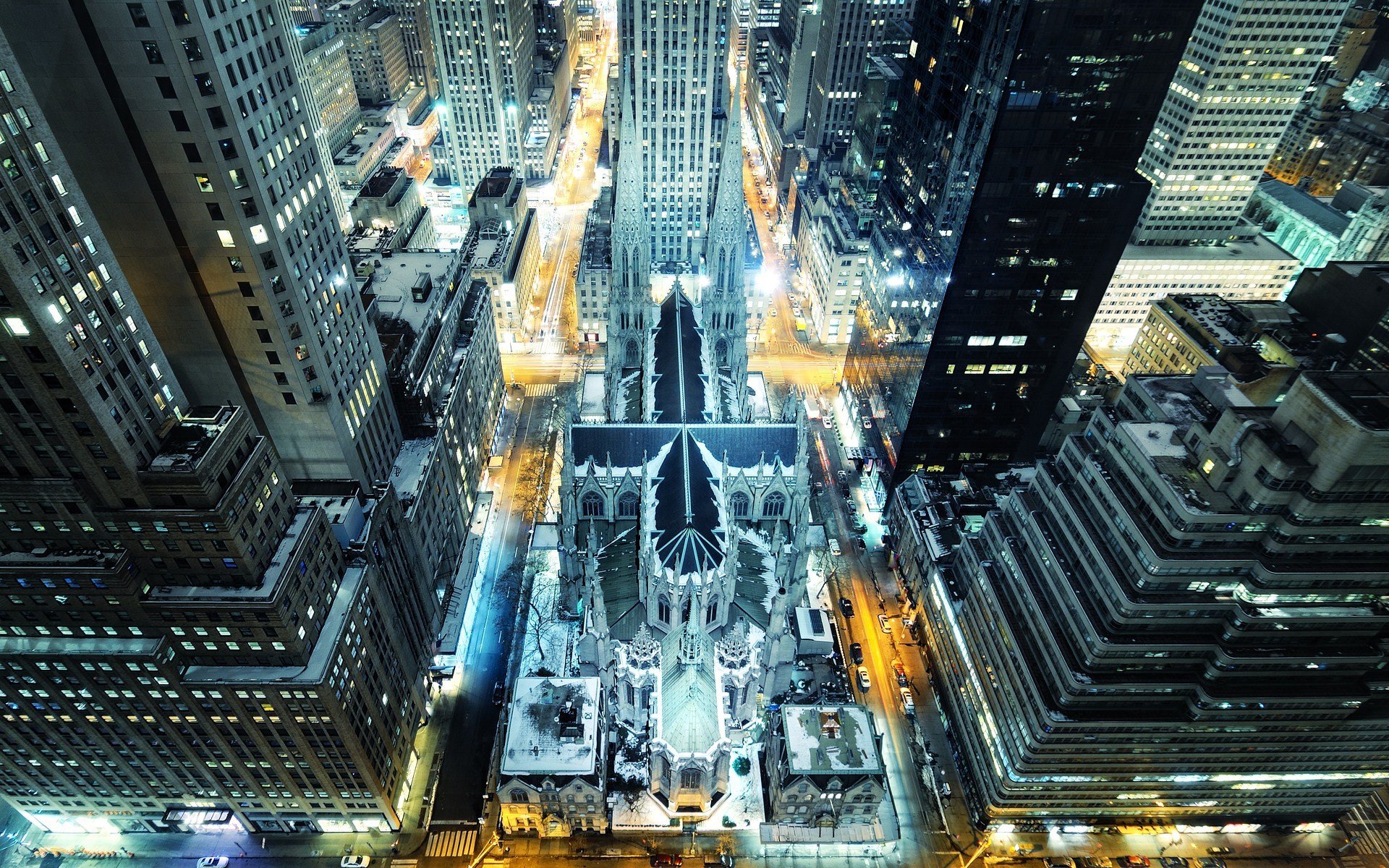 st. patrick s cathedral nacht new york city madison avenue rockefeller center manhattan lichter