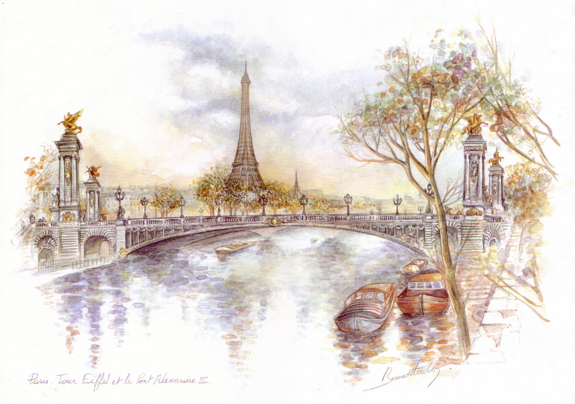 paris eiffelturm alexander-iii-brücke