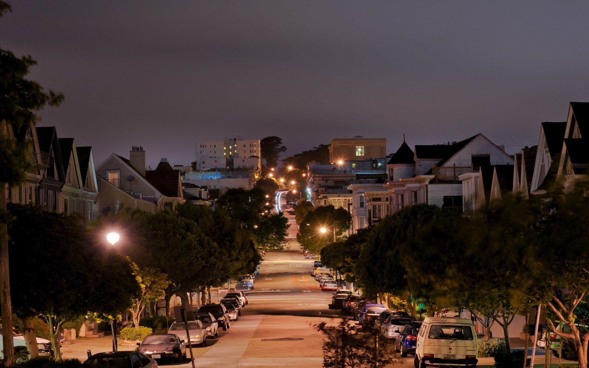 pierce street san francisco california street night light