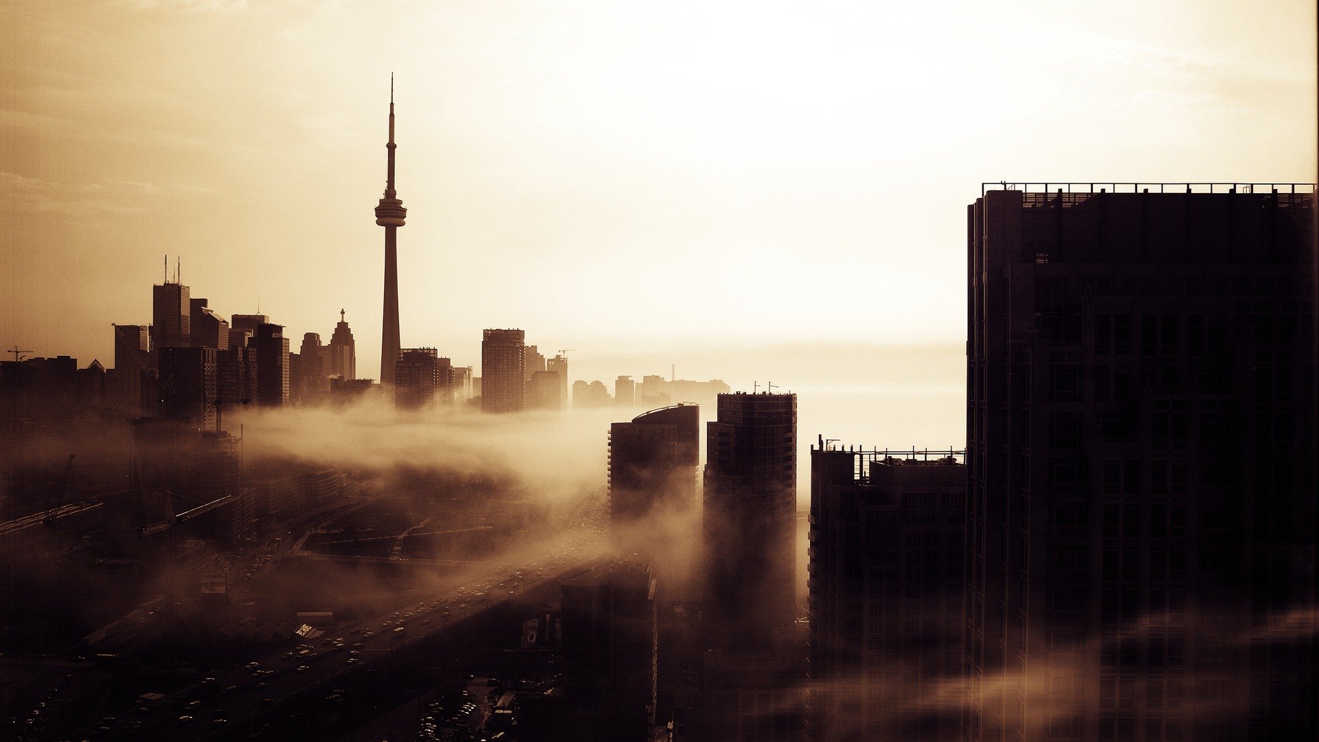 canadá toronto ciudad metrópolis edificios edificios casas carreteras tráfico fondos de pantalla