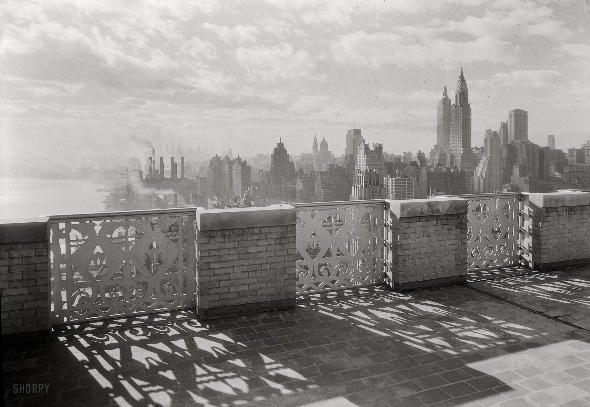 new york 1931 december factory observation deck retro photography wallpaper