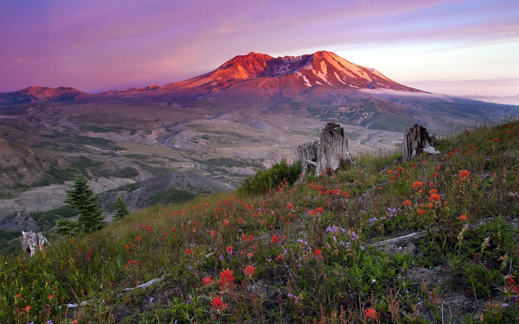 coucher de soleil montagnes nature paysage