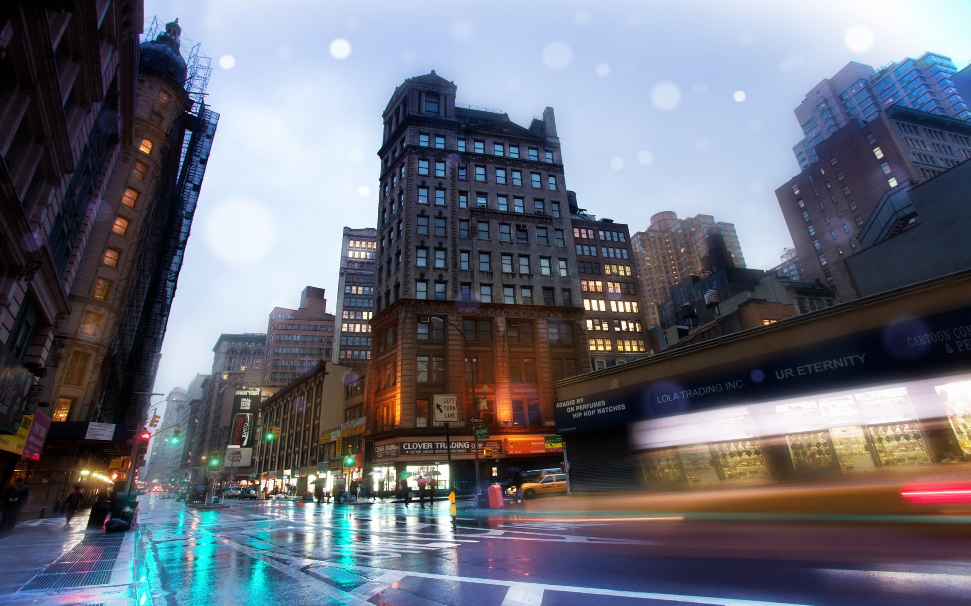 lick street new york états-unis broadway nuit pluvieuse