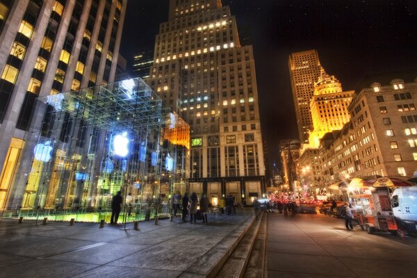 Nuit de New York, vue sur Manhattan