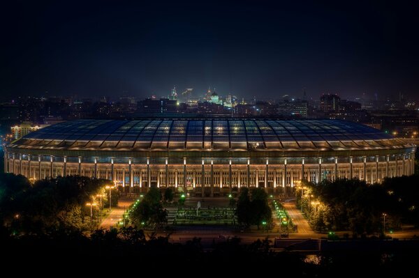 Arena à Moscou moedi lumières. Splendeur nocturne