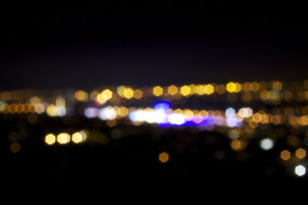 Lights of an unknown city in bokeh style