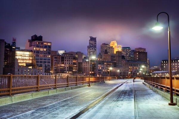 Winterabend in Minneapolis