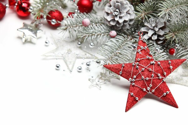 Weihnachtsfoto mit rotem Stern