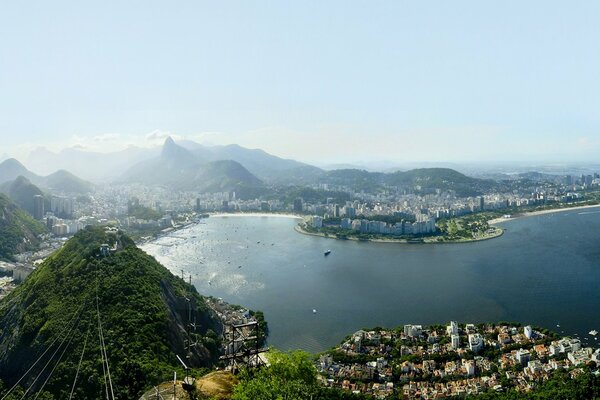 Baia nell oceano di Rio de Janeiro foto per carta da parati
