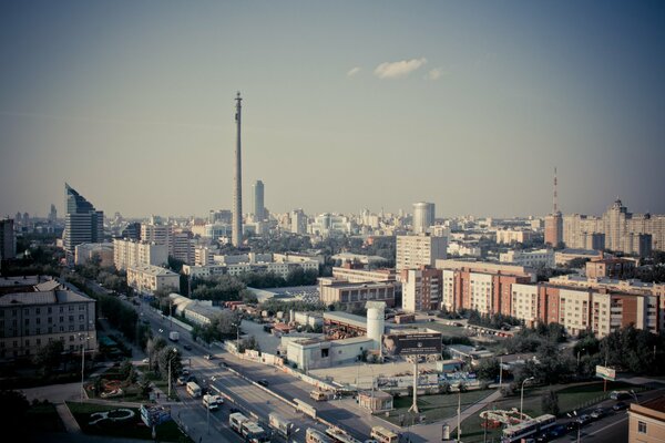 Panorama of streets and squares of Yekaterinburg