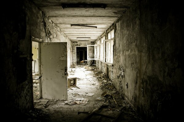 Die Gebäude von Pripyat nach der Katastrophe in diesen Tagen