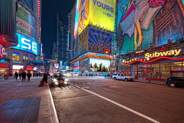 Times Square at night in the USA