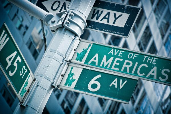 Дорожные знаки в Америке. Указатели улиц в США