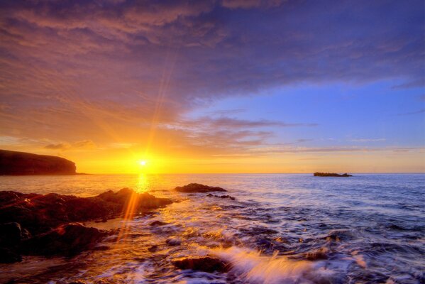 Evening sea in the Canary Islands