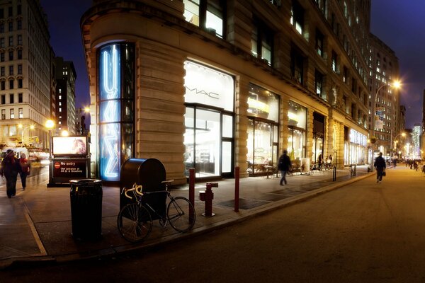 Night panorama in New York City Park