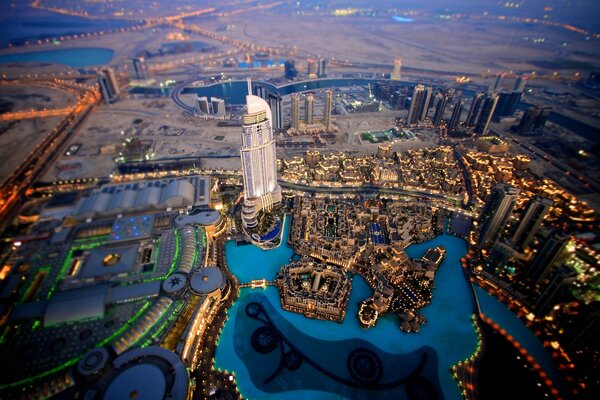 Vista a Volo d uccello di Dubai