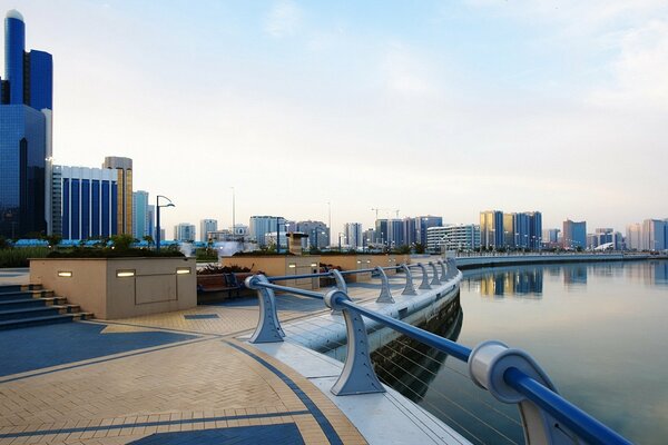 Modern embankment in the United Arab Emirates