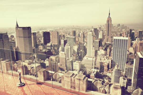 Skyscrapers of New York from the roof of the house