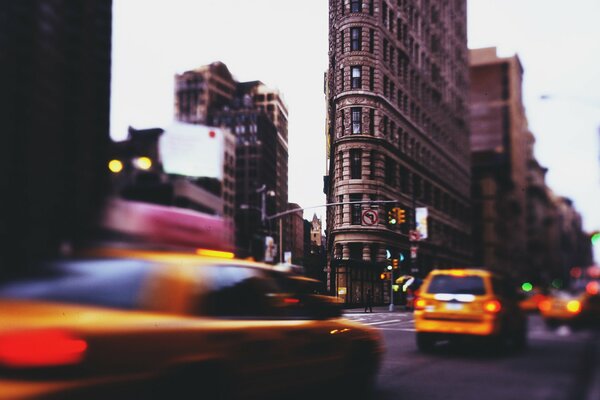 City streets with cars on the roads