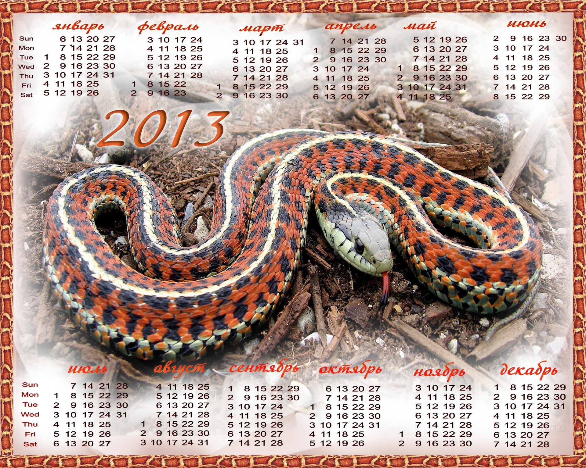 nakes new year calendar 2013