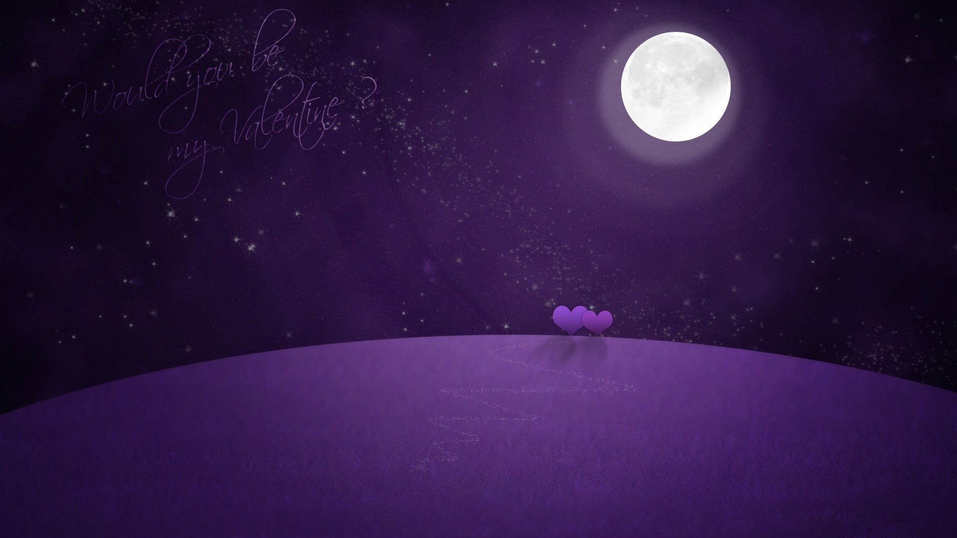 heart night valentine moon