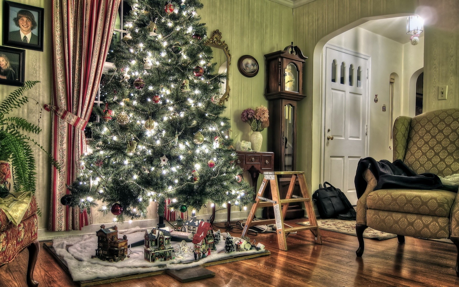 árbol de navidad vacaciones juguetes en el árbol de navidad decoración año nuevo