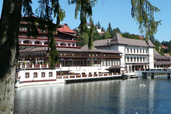 Hotel mit Schwanensee