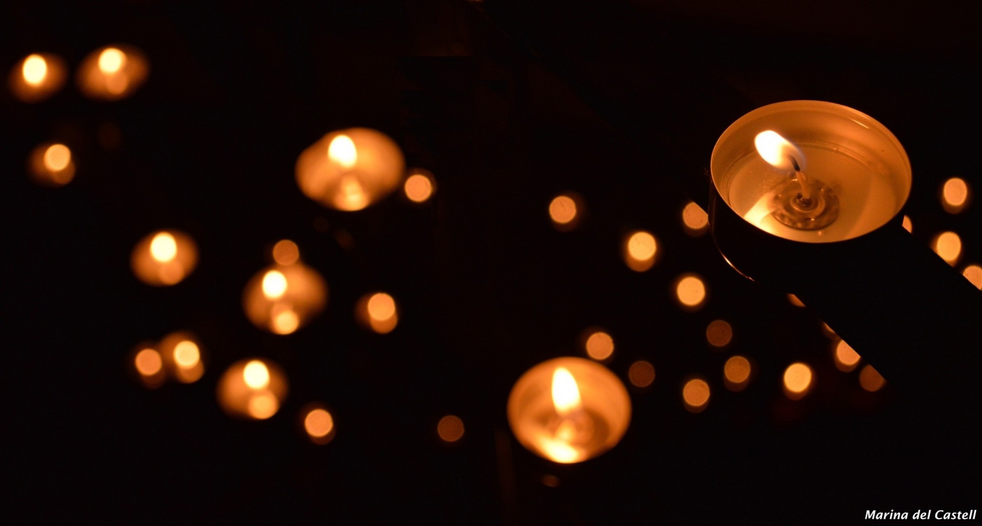 dream candles bokeh black