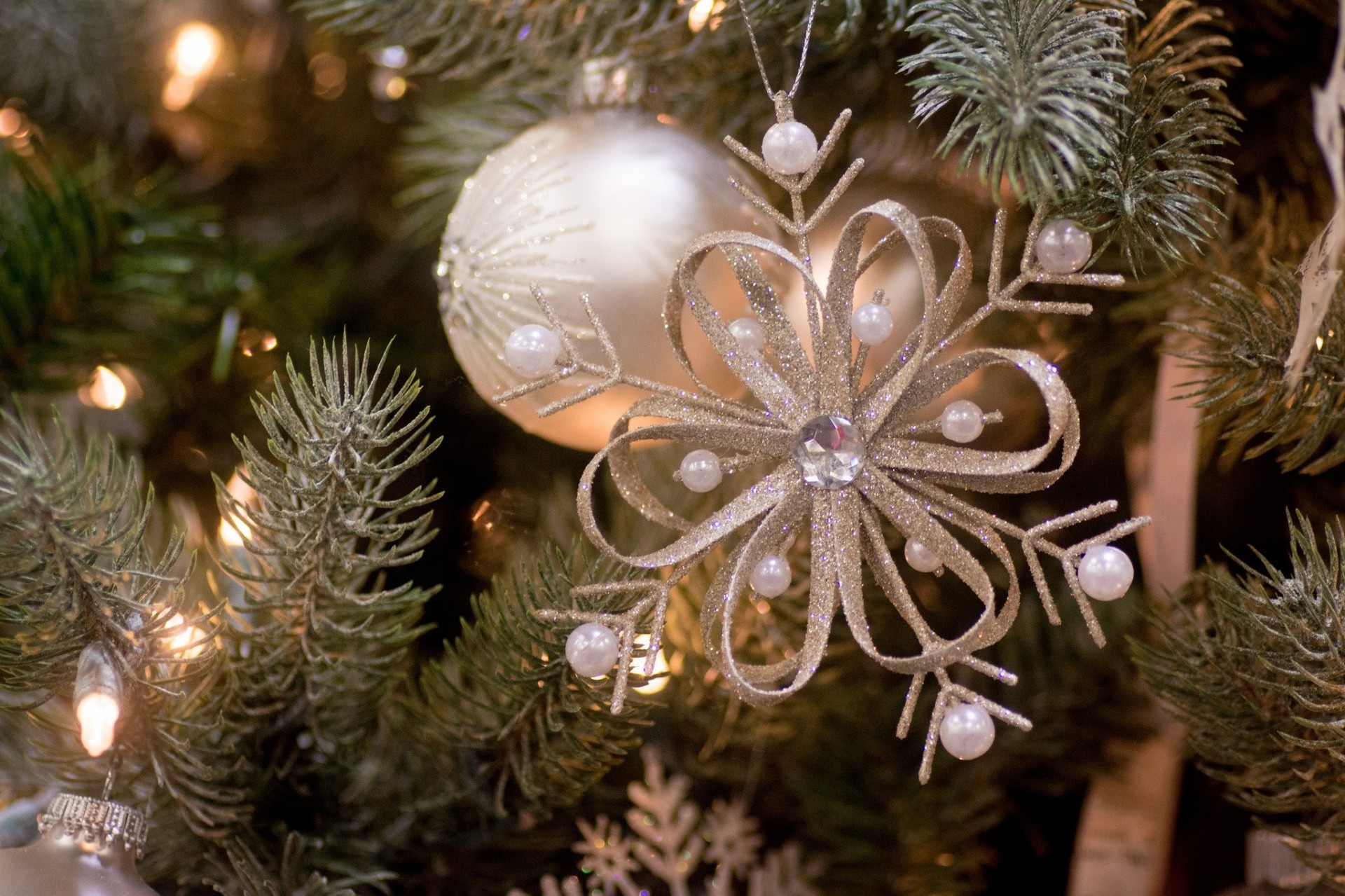 albero di natale fiocco di neve decorazioni palle giocattoli