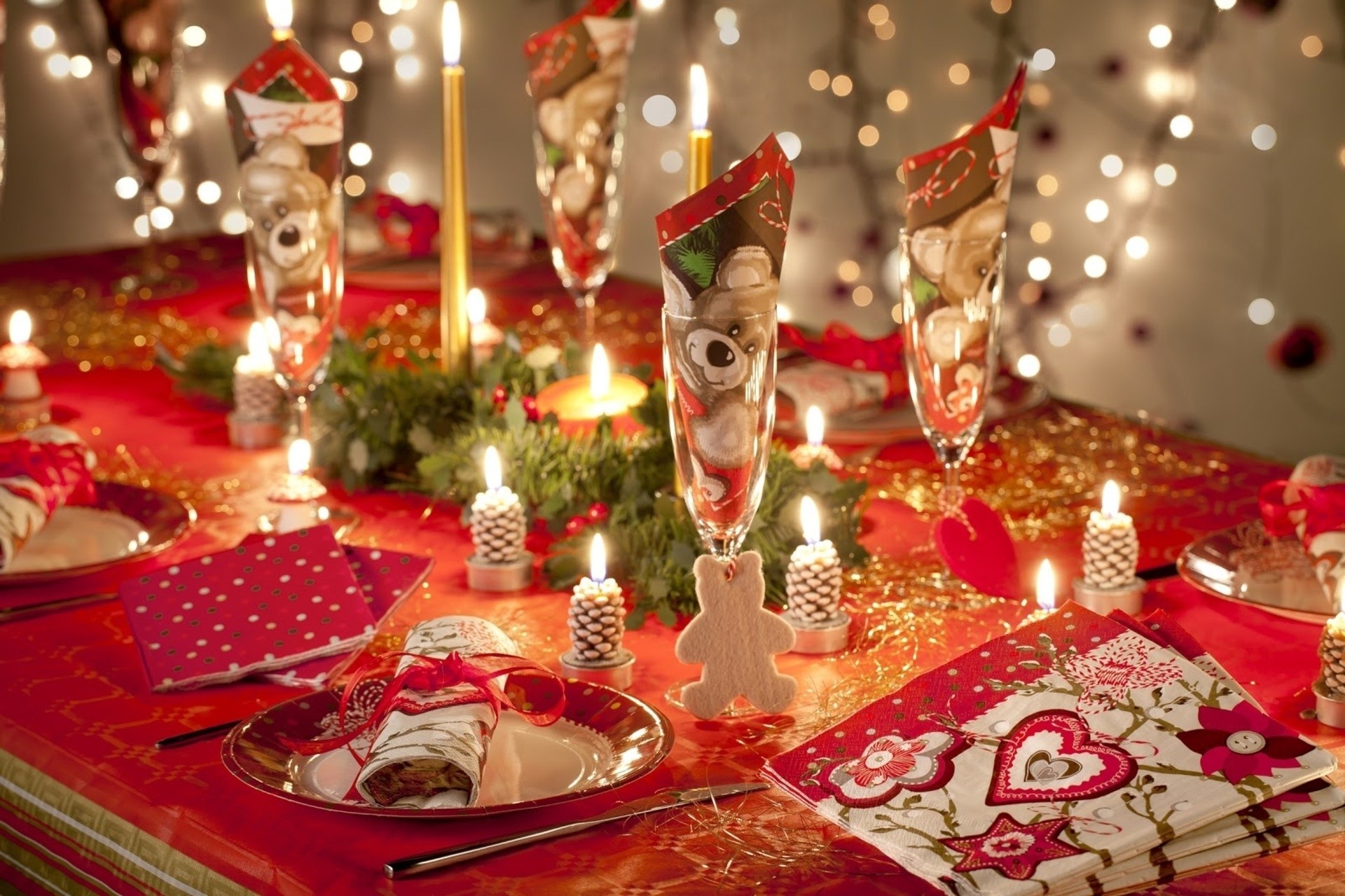 holidays table decoration candle