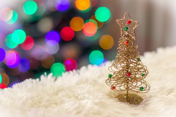 Árbol de Navidad en el fondo de la piel