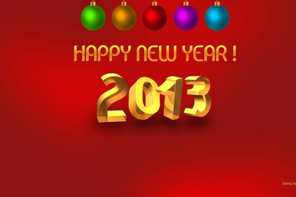 Wishing a Happy New Year on a red background