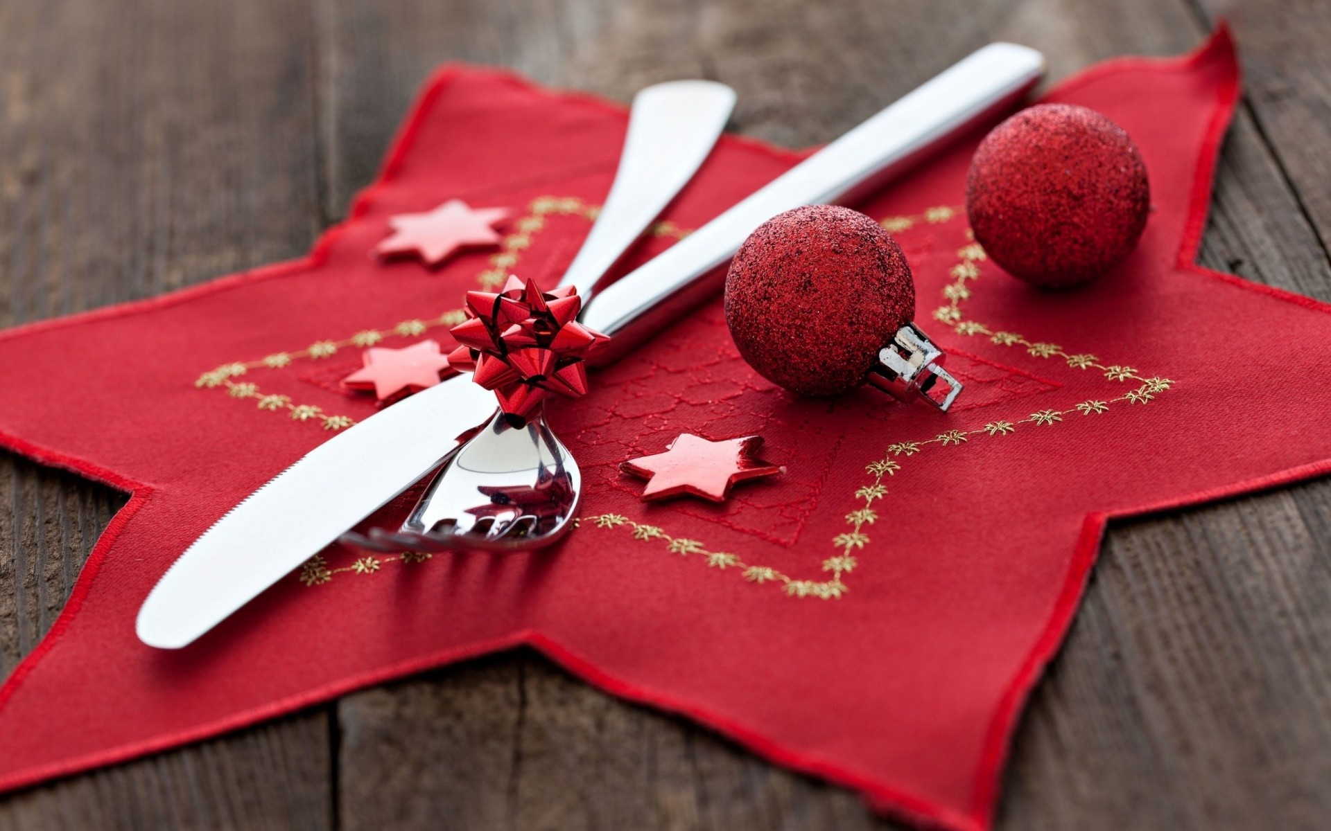 the fork holiday balls napkin knife