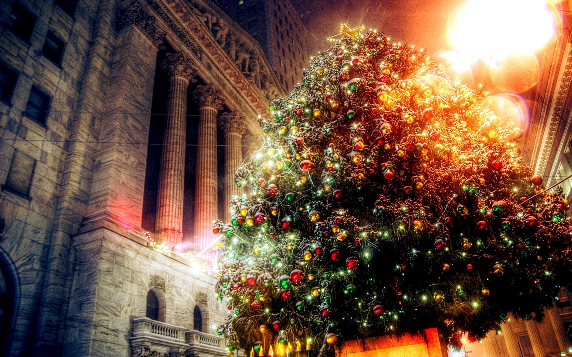 árbol de navidad edificio navidad año nuevo