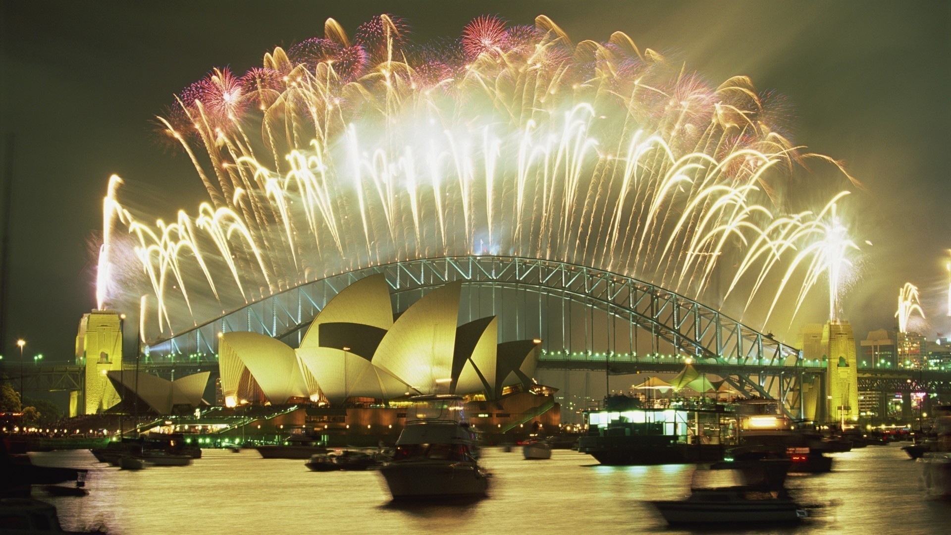 new year fireworks bridge harbor house sydney