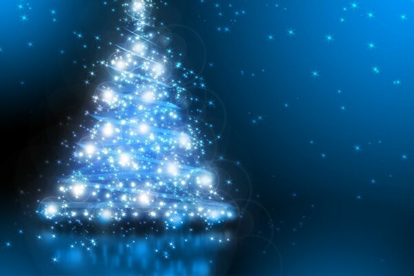 Árbol de Navidad azul reflectante