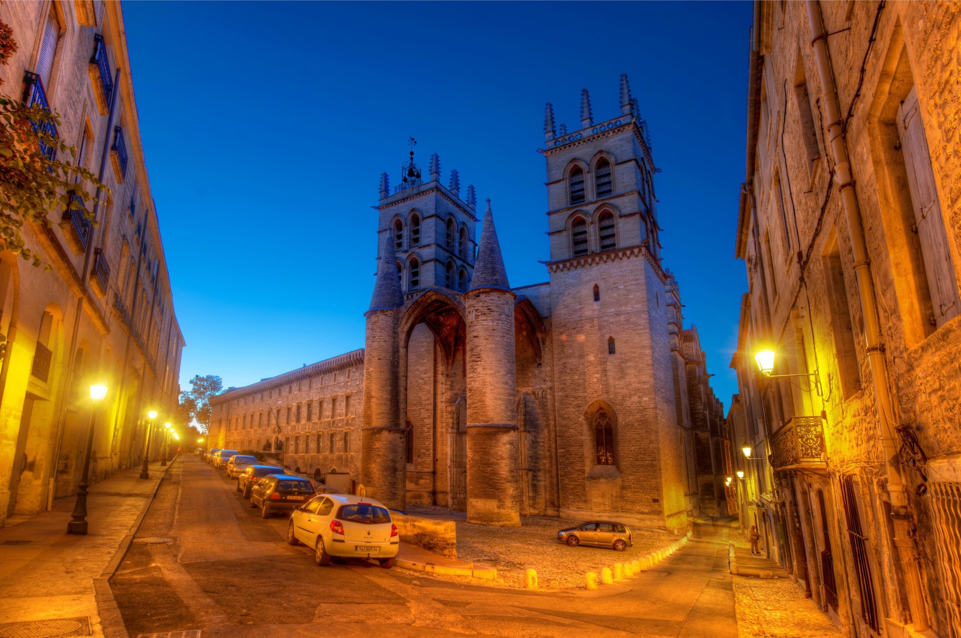 francia strada notte fari