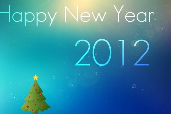 Grußkarte frohes neues Jahr 2012 auf blauem Hintergrund