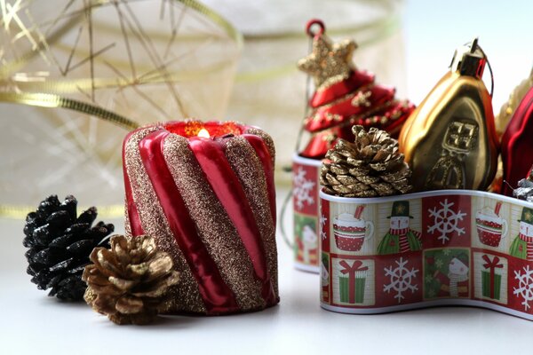 Christmas candles and gifts for Christmas