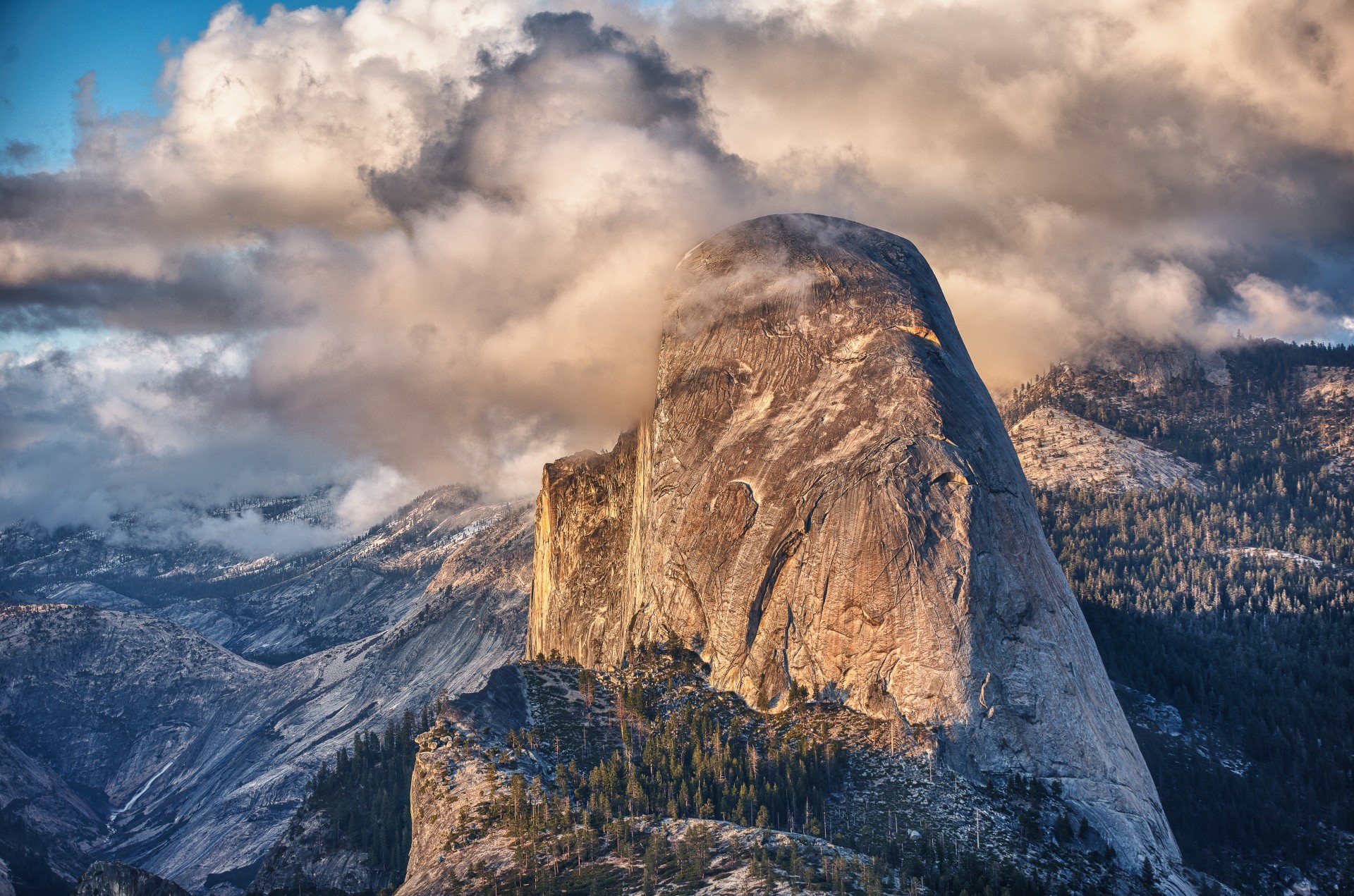 chmury natura las park narodowy yosemite niebo góry usa