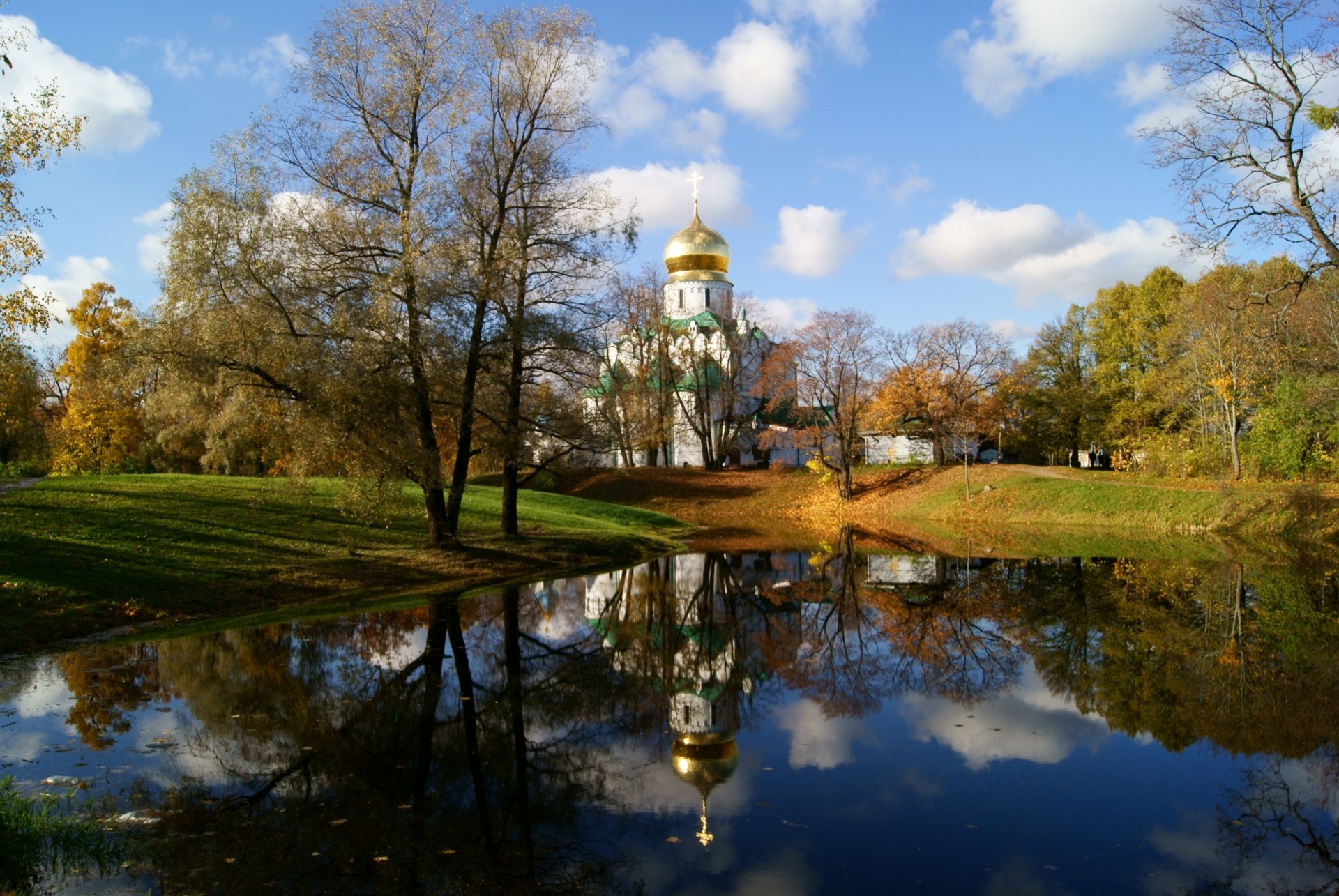 tempel st. petersburg schrein kirche see herbst kuppel