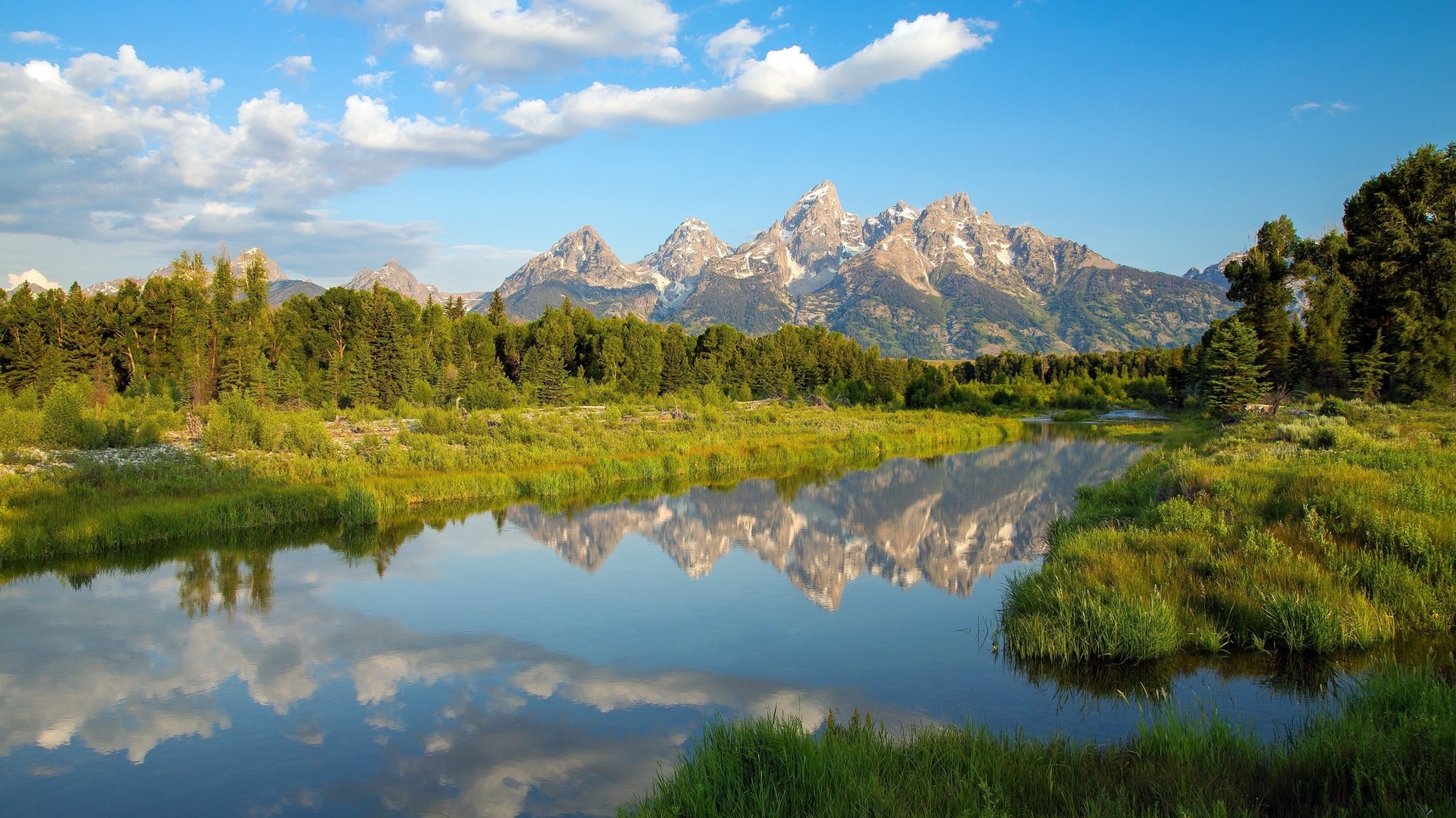 forest landscape nature mountain united states reflections river wyoming reflection