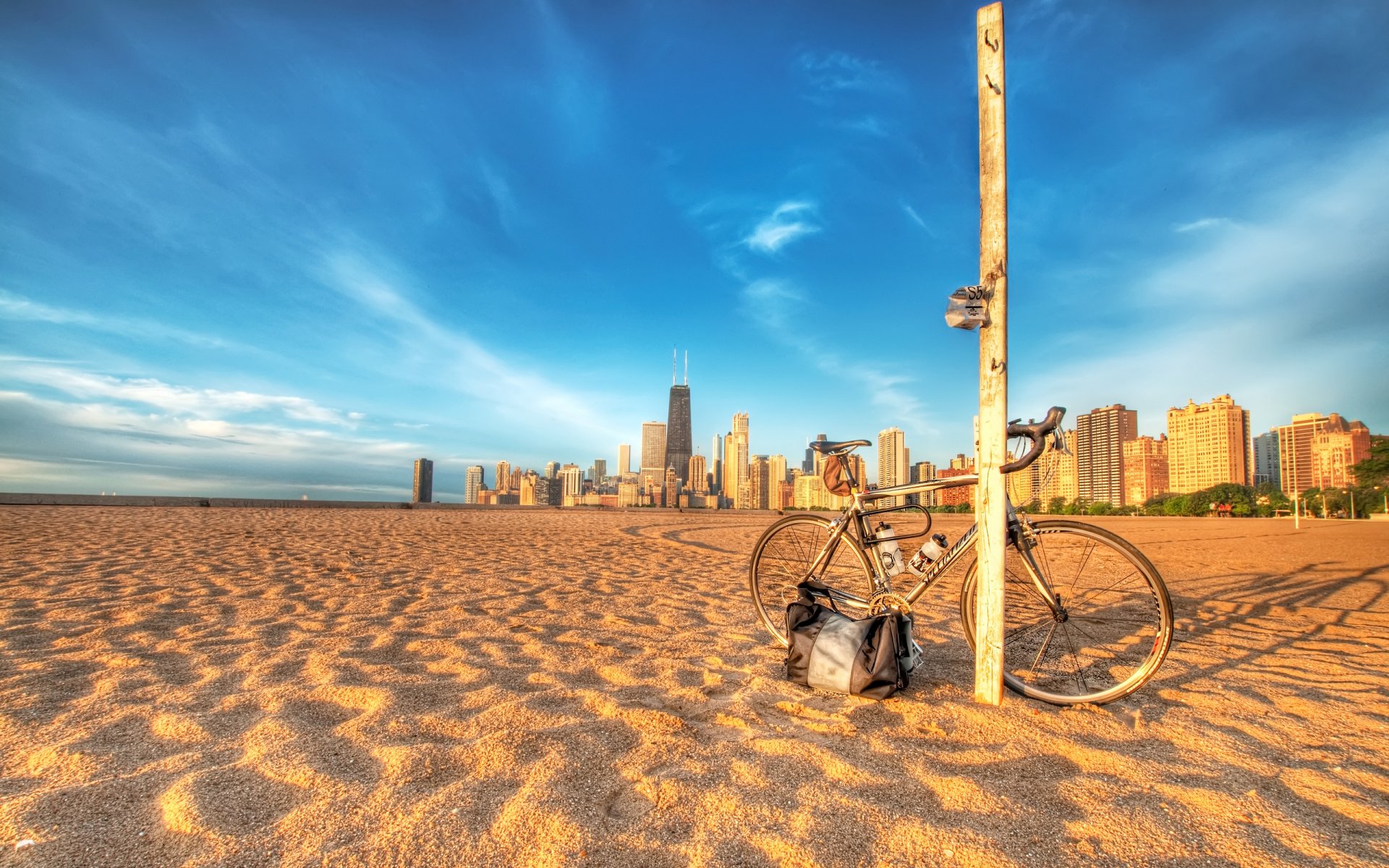 fahrrad strand sand pfosten städte foto